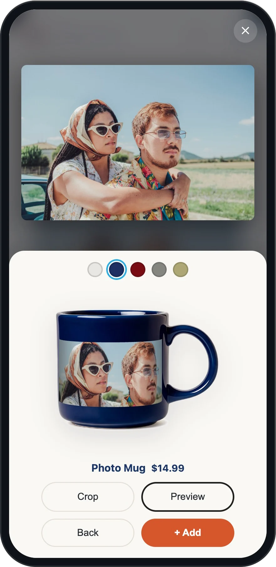 A photo mug personalized with a photo from the book